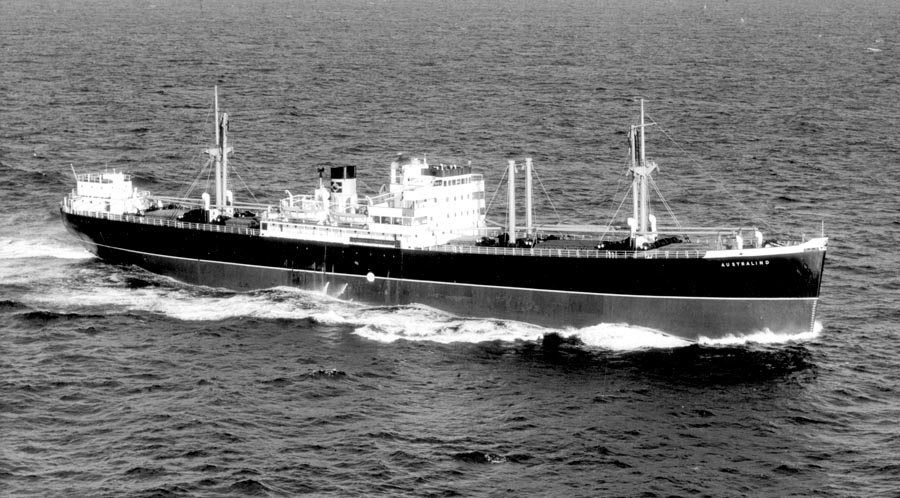 Previous Australind in mid channel off Dover
